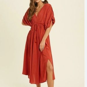 Wishlist Truly Perfect Brick Red Midi Dress NWT